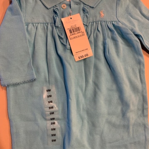 NWT Ralph Lauren LAYETTE L/S ONESIE- Turquoise - 9 Month - Picture 7 of 10